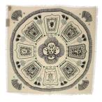 ショッピングスカーフ 未使用品 エルメス HERMES スカーフ カレH80 POSTE ET CAVALERIE サーベル飾袋 フリンジ シルク アイボリー /YO6 ■OH レディース