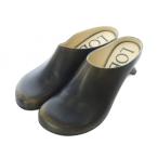 ロエベ LOEWE テラ ミュール 37 23.5cm 黒 ブラック ヒール レザー /RI ■OS レディース