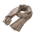 ショッピング古着 アロンピ ALONPI ストール マフラー チェック カシミア フリンジ ブラウン /YO5 レディース