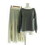 li Land chu-ruRirandture вязаный выставить длинный рукав длинная юбка полоса 2 серый белый /MY #OS #SH женский 