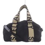 ステラマッカートニー ステラロゴ ミニ ボストン バッグ トートバッグ ショルダーバッグ 2way 斜め掛け ナイロン ブラック /YO4