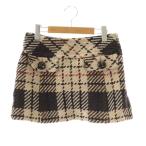 ショッピングバーバリー バーバリーブルーレーベル BURBERRY BLUE LABEL チェックニットミニスカート 台形スカート 38 ベージュ /DF ■OS ■SH レディース
