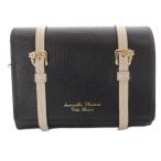 ショッピングサマンサタバサ サマンサタバサプチチョイス Samantha Thavasa Petit Choice ダブルベルトデザイン 二つ折り財布 ロゴ 黒 ブラック /SR レディース