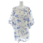 ツモリチサトドレス TSUMORI CHISATO DRESS ニット ウール 2 白 ホワイト 総柄 半袖 ラウンドネック /AB ■OS レディース