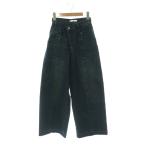 ショッピング紺 スナイデル SNIDEL 24AW デザインワイドデニム ジーンズ ジッパーフライ コットン 00 紺 /NR ■OS レディース