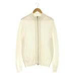 エルメス HERMES コットン ドライバーズ ニット セーター ジップアップ L ホワイト /CX ■OS ■AD メンズ