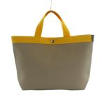 エルベシャプリエ Herve Chapelier 704GP コーテッドキャンバススクエアトート トートバッグ バイカラー グレージュ イエロー /MI ■OS レ