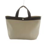 エルベシャプリエ Herve Chapelier 704GP コーテッドキャンバススクエアトート トートバッグ バイカラー グレージュ 茶 /MI ■OS レディー