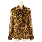 ショッピングzara ザラ ZARA ドット柄ブラウス シャツ 長袖 前開き S 黒 オレンジ /NR ■OS レディース