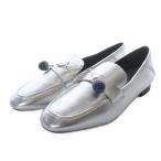  не использовался товар s Tucker toSTACCATO Cherry опера обувь Flat кожа 24.5cm серебряный цвет /YO23 женский 