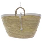 ショッピングモロッコ ファティマモロッコ Fatima Morocco フチレザーロープバスケットL バッグ かごバッグ ベージュ 白 ホワイト /SR レディース