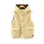 未使用品 アーメン ARMEN ボアベスト 0 アイボリー ダークブラウン /DO ■OS レディース