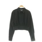 ヨービオトープランジェリー yo BIOTOP Lingerie 23SS short shirt top シャツ ブラウス クロップド F ブラック /CX ■OS レディース