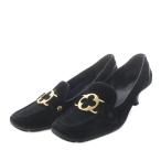 ショッピングルイヴィトン ルイヴィトン LOUIS VUITTON パンプス ハイヒール プレート スエード 37.5 ブラック /YO24 レディース