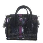 ショッピングスパンコール カービングトライブス グレースコンチネンタル トートバッグ ハンドバッグ スパンコール ビーズ 刺繍 レザー ブラック /YO3 レディース