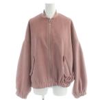 ザラ ZARA ジップ ジャケット フェイクスエード ブルゾン XS ピンク /AB ■OS レディース