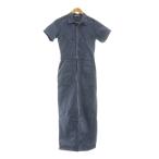 ザラ ZARA ジャンプスーツ M 青 ブルー 半袖 襟付き 胸ポケット /AG ■OS レディース
