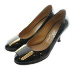 サルヴァトーレフェラガモ Salvatore Ferragamo パンプス エナメル 6 黒 ブラック /SS ■OS レディース