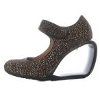 ショッピングNUDE ユナイテッドヌード UNITED NUDE パンプス ハイヒール ハラコ ベルクロ 37 ブラウン /YO10 レディース