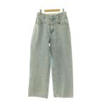 ショッピングスタッズ リランドチュール 24AW ハートスタッズワイドデニムパンツ ジーンズ ジッパーフライ 2 ライトブルー シルバー色 /DO ■OS レディース