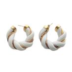 ショッピングボッテガ ボッテガヴェネタ BOTTEGA VENETA ツイストフープ ピアス 白 ホワイト ゴールド色 628948 /SR ■OH ■SH レディース