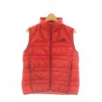 ザノースフェイス THE NORTH FACE ダウンベスト ジップアップ ロゴ刺繍 M レッド /DF ■OS レディース