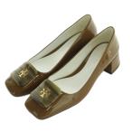 トリーバーチ TORY BURCH ジョージア パンプス スクエアトゥ ブロックヒール 6.5C 23.5cm 茶 /MI ■OS レディース
