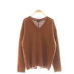 ショッピングDays エムセブンデイズ M7days 25AW 辻直子さんコラボ フォックスカシミアVネックニット セーター プルオーバー F ブラウン /CX ■OS レディース