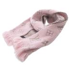 ルイヴィトン LOUIS VUITTON エシャルプ・ロゴマニア シャイン フリンジ マフラー ピンク M70466 /SR ■OH レディース