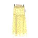 未使用品 ジルスチュアート JILL STUART Exclusive Line ボイルオーナメントスカート フレアスカート ロング 0 イエロー