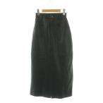 ダイアグラム グレースコンチネンタル Diagram GRACE CONTINENTAL 24AW クラッシュレザータイトスカート ロング スリット 36 ブラック /HK