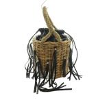 ショッピングフリンジ ラドロー LUDLOW フリンジバスケットバッグ かごバッグ ベージュ 黒 /MI ■OS レディース