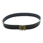 ロエベ LOEWE アナグラム リバーシブルベルト レザー 65/26 紺 ネイビー 黒 ブラック /SS ■OS ■OH レディース