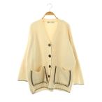 ザラ ZARA ニットカーディガン 長袖 Vネック USAS アイボリー ブラック /DO ■OS レディース