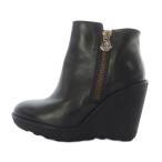 モンクレール MONCLER レザー ウェッジソール ショートブーツ 36 茶色 ブラウン /SR レディース