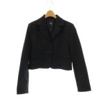 ザラ ZARA クロップド ジャケット テーラードジャケット S ブラック /DF ■OS レディース