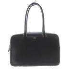 マニュエルミラノ Manuel MILANO レザーボストンバッグ ハンドバッグ ロゴ 黒 ブラック /SR レディース