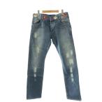 ハイドロゲン HYDROGEN ダメージ加工フラワー刺繍デニムパンツ ジーンズ ボタンフライ 30 ブルー /CX ■OS ■AD メンズ