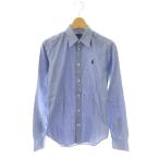 ラルフローレン RALPH LAUREN ストライプシャツ 長袖 コットン 2 青 白 黒 /CX ■OS メンズ