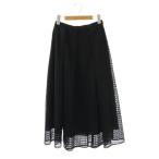 グレースコンチネンタル GRACE CONTINENTAL 24AW レースタックスカート ロング フレア 36 ブラック /DO ■OS レディース