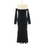 セルフォード CELFORD ケープデザインニットワンピース 長袖 ロング 38 黒 /NR ■OS レディース