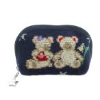 フェイラー FEILER リーベ＆リリア ポーチ テディベア柄 紺 /MI ■OS ■SH レディース