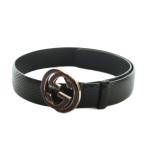 グッチ GUCCI インターロッキングG ベルト レザー 黒 114876 /MI ■OS ■OH メンズ