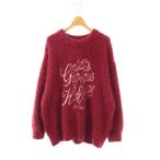 ジェラートピケ gelato pique 24AW HOLIDAY フェザープルオーバー ニット セーター ルームウエア F 赤 白 /CX ■OS レディース