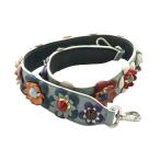 フェンディ FENDI ショルダーストラップ フラワーモチーフ マルチカラー ライトブルー 白 ホワイト /SS ■OS ■OH レディース