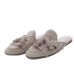 トッズ TOD'S ミュール サンダル フラット タッセル スエード 39 ピンク /YO36 レディース