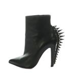 クリスチャンルブタン モヒカンスパイク スタッズ ショートブーツ ポインテッドトゥ ハイヒール 38 25.0cm 黒 /MI ■OS レディース