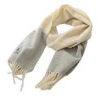 ポロ ラルフローレン POLO RALPH LAUREN マフラー ウール フリンジ バイカラー ライトグレー アイボリー /YO12 メンズ レディース