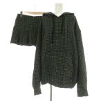 エックスガール x-girl TWEED JERSEY HOODIE SKORT セットアップ ジップアップパーカー スカパン M ブラック /MY ■OS レディース