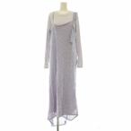 アメリヴィンテージ Ameri VINTAGE SUSPENDER KNIT LACE DRESS サスペンダー ニット レース ワンピース ロング 変形 レイヤード ラベンダー